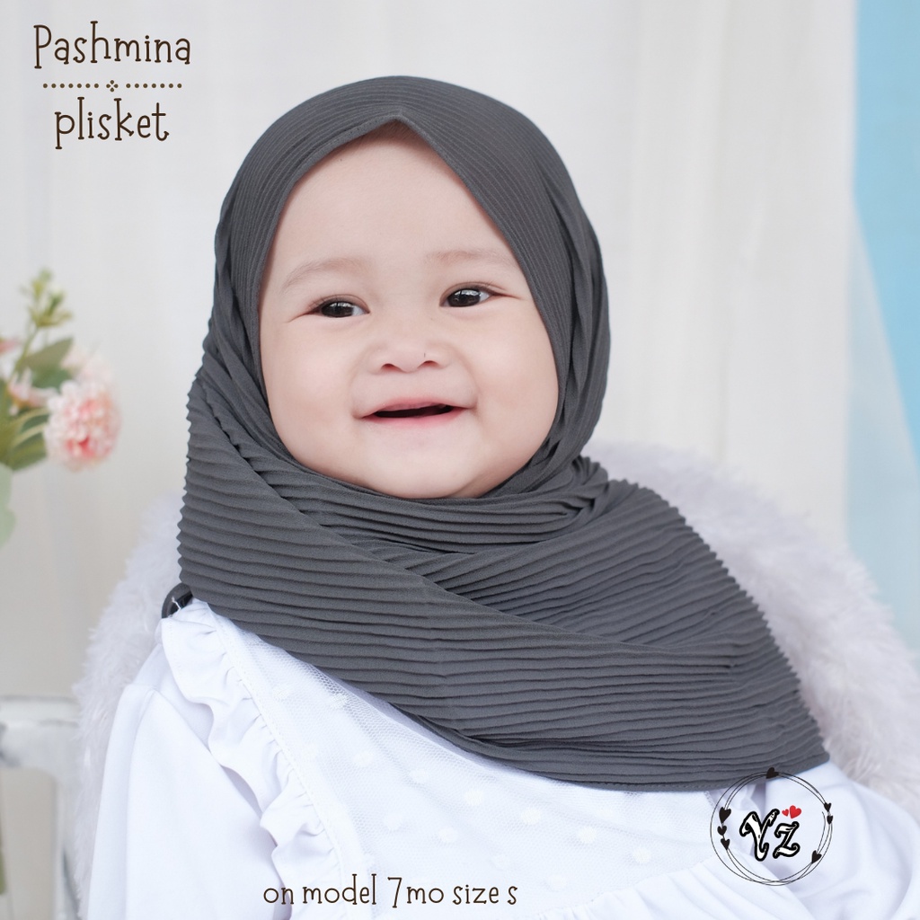 pashmina PLISKET INSTAN anak size S 0-3tahun