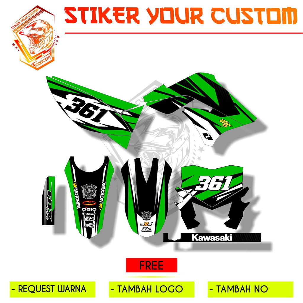 decal sticker klx 150 s hijau simple
