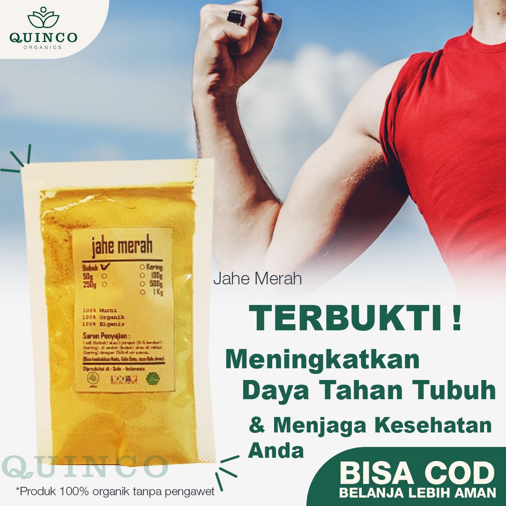 

JAHE ginger merah empon empon bubuk R05 minuman jamu herbal rempah MURNI ORGANIK SUPER 100 gram JSR