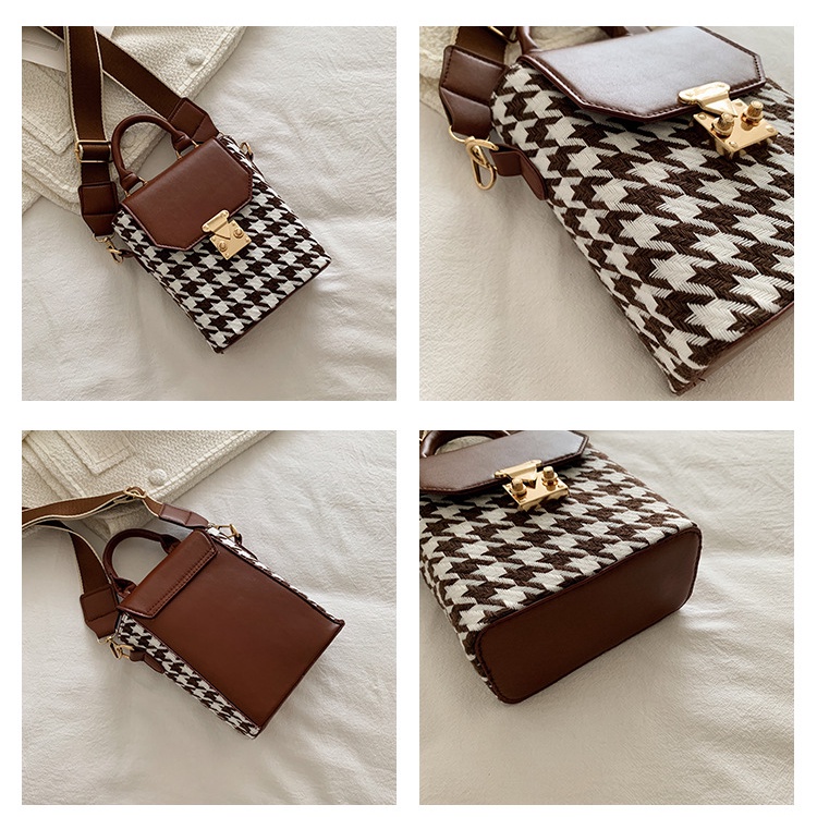 KOREAN HOUNDSTOOTH POPULAR MESSENGER BAG / TAS SELEMPANG MINI KOREA / TAS SLEMPANG KULIT KECIL / PHONE BAG