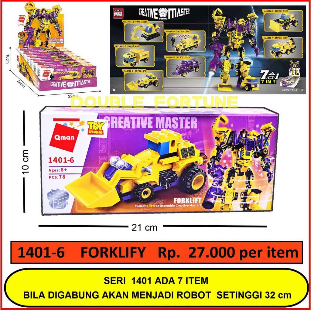 MAINAN QMAN BRICKS LEGO 1401-6 FORKLIFT