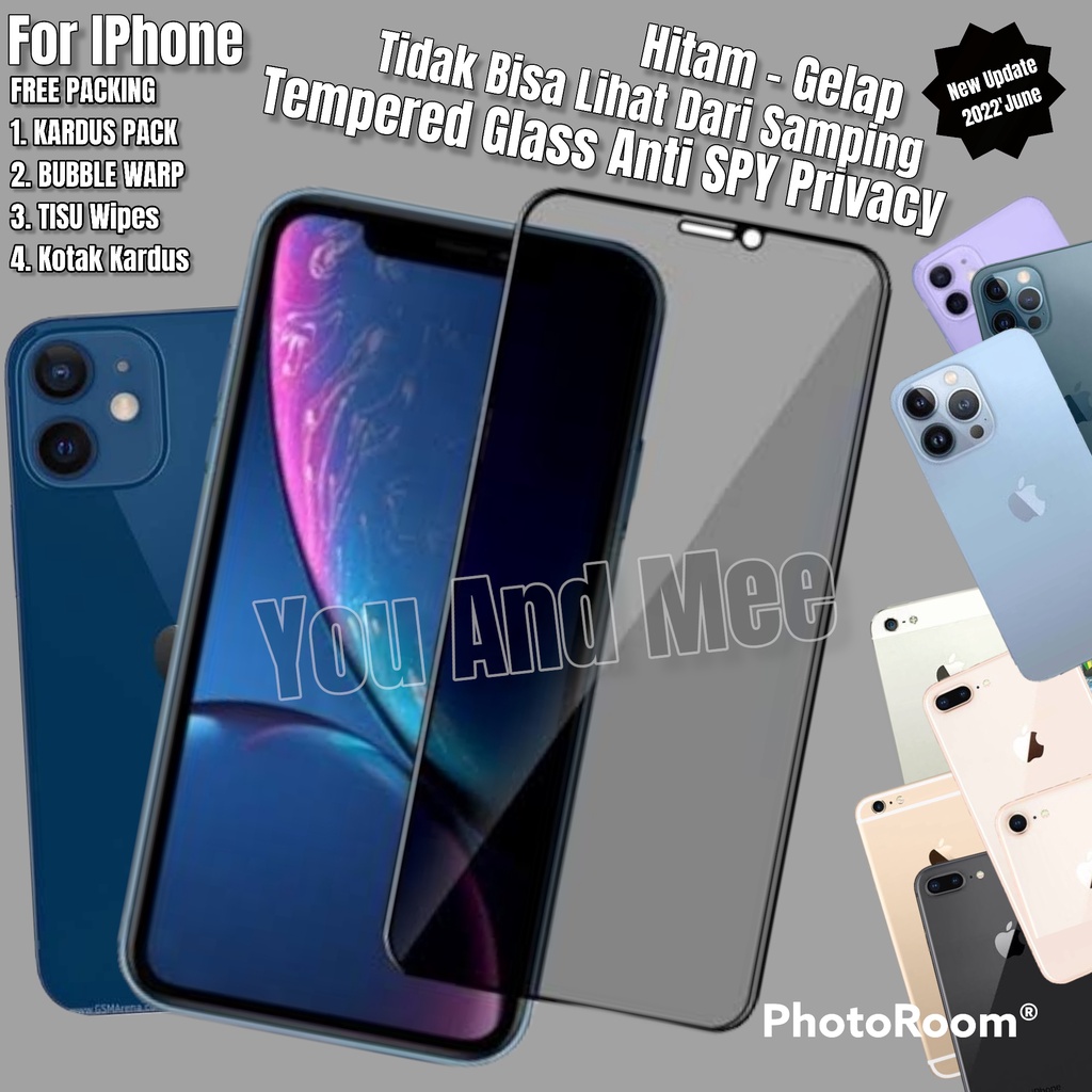 TG Anti SPY ORI iPhone X XS XR XSMAX 8+ 8 8G 7+ 7 7G 6+ 6S+ 6 6G 6S 5 5G 5C 5S Tempered A-SPAY PRIVACY Full Glossy/Matte Glare/Temperd Glass Kaca Ful Cover/Tempred Pelindung Layar Tidak Bisa Lihat dari Samping/Hitam-Black-Gelap/A-Gores AMOLED MAX Plus S G
