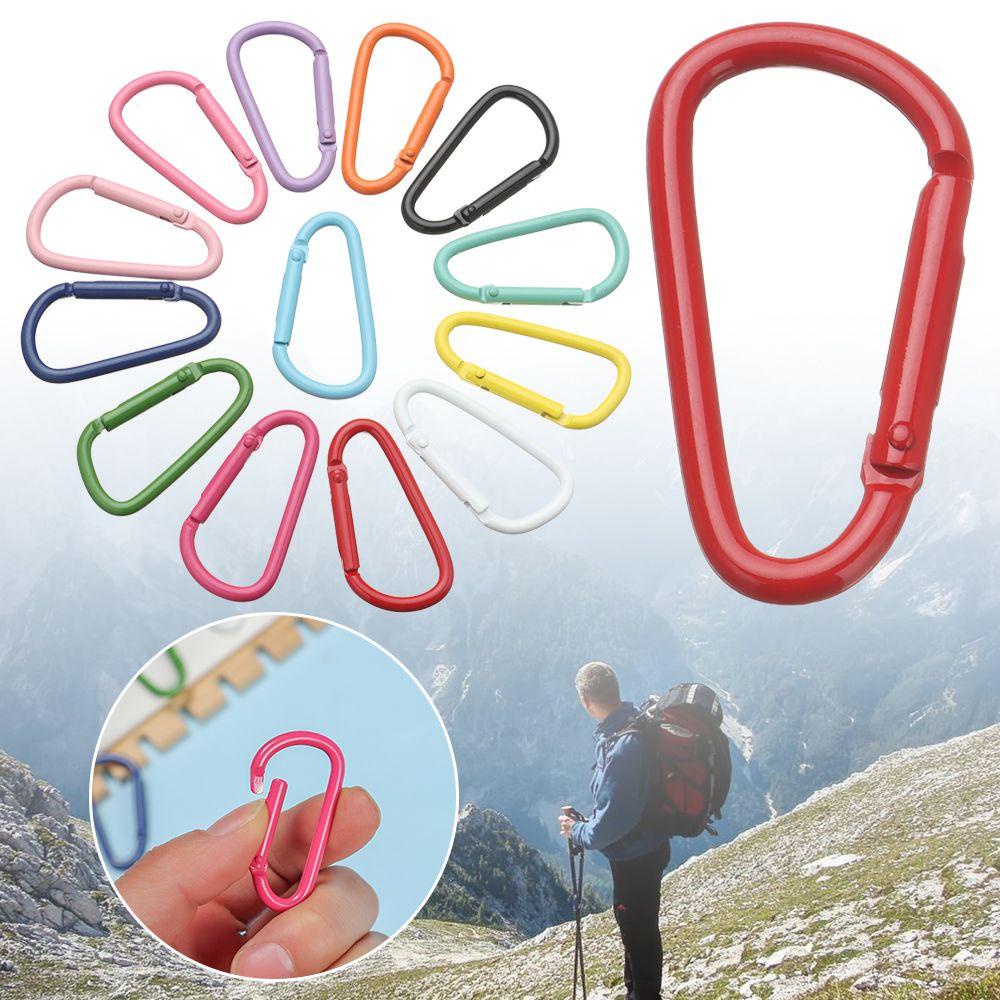 Top 5Pcs Climbing Button New Safety Multicolor Aluminium Alloy Carabiner