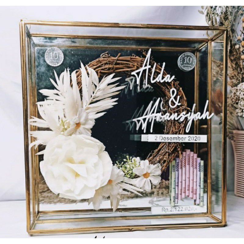 frame mahar segi 4 35x35 /frame mahar wedding /frame mahar kaca cermin