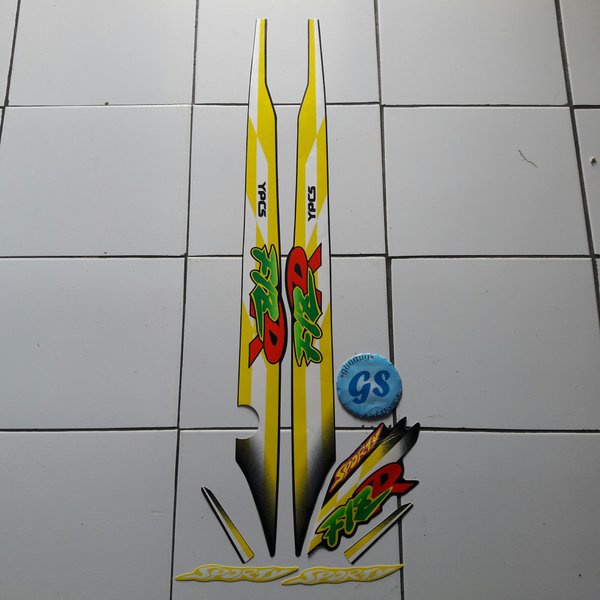 striping Stiker Motor F1zr 1997 Hitam-Kuning