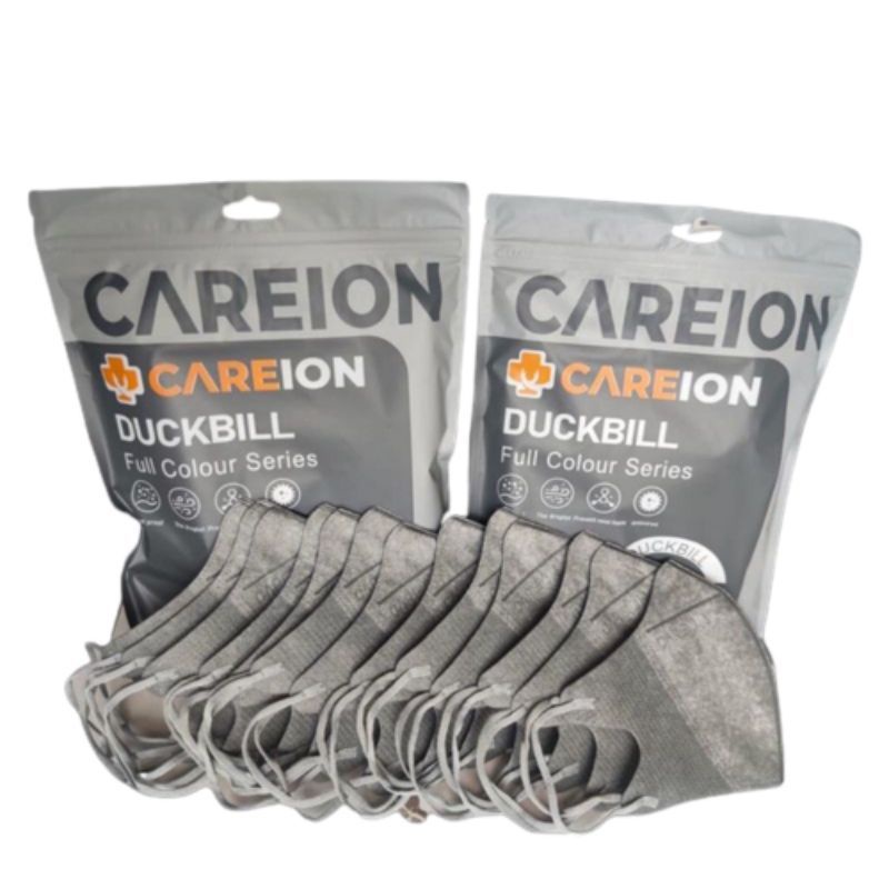masker duckbill careion abu-abu garis 50pcs warna abu