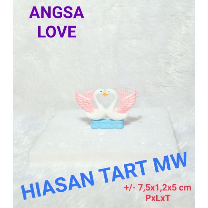 Cake Topper Angsa Love / Topper Hiasan Kue Ulang Tahun / Miniatur Angsa