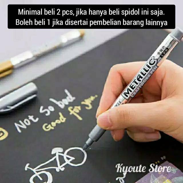 

Spidol Pulpen Metallic Silver Gold Pen Marker Kertas Hitam Tipografi Lettering Alat Tulis Sekolah