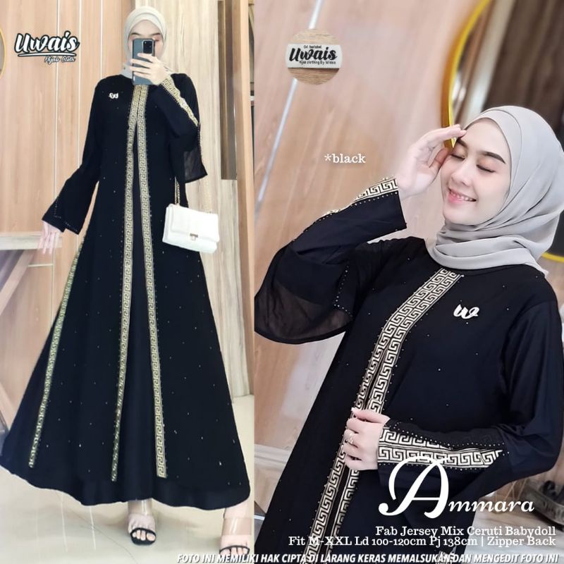 gamis ammara abaya original uwais