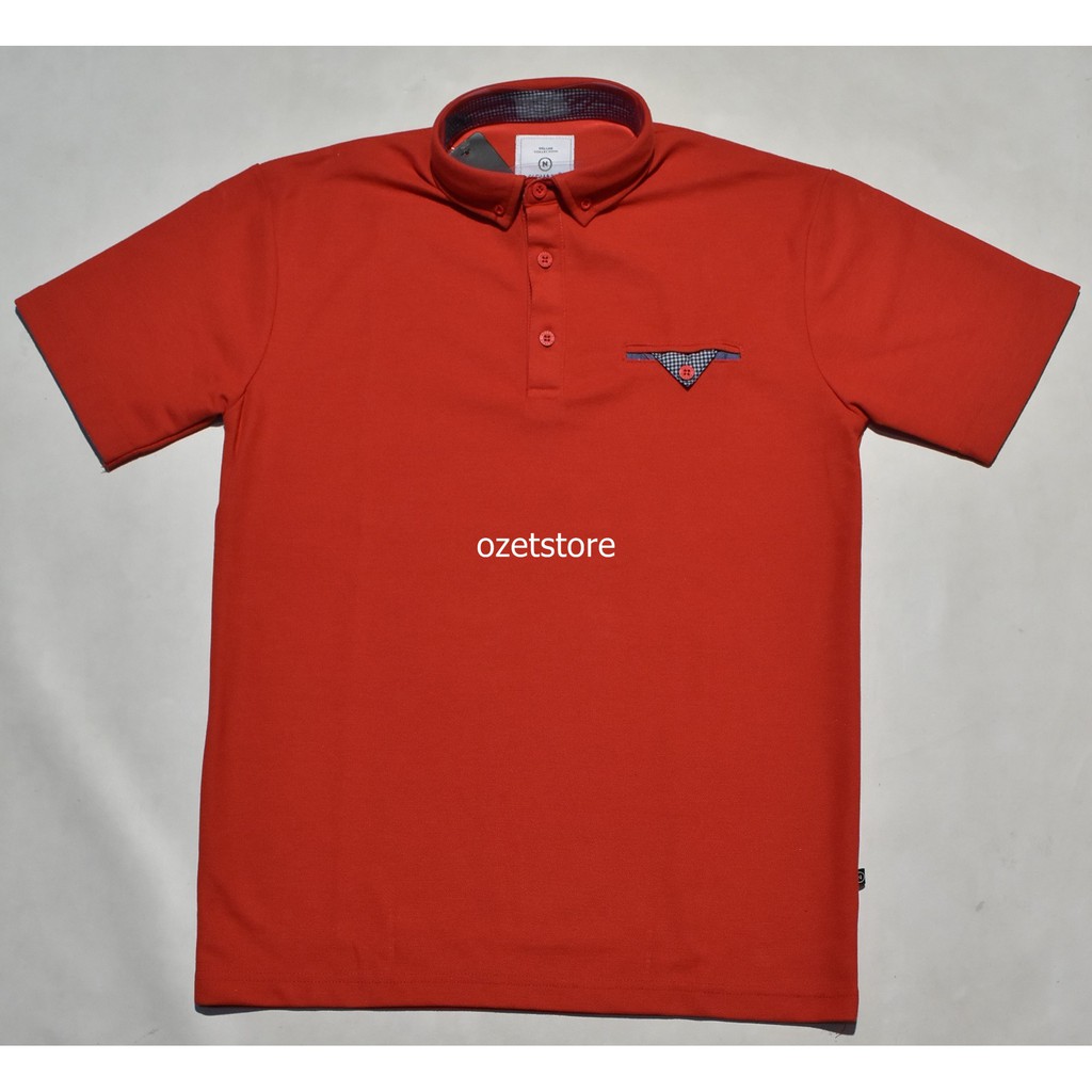 Polo Shirt Pria Nevada Merah Polos CG07 ORIGINAL