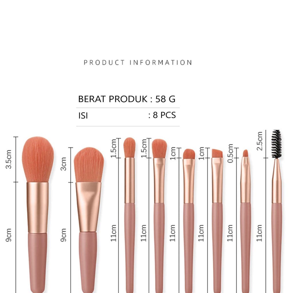 C1101 C1105 BRUSH MAKE UP 8 PCS / KUAS MAKE UP / SET PAKET KUAS / MAKE UP TOOLS