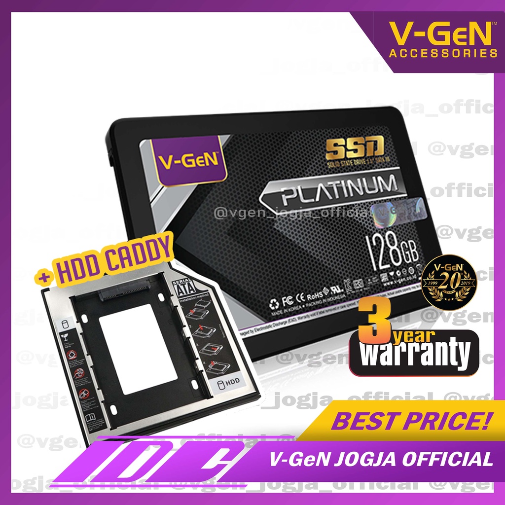 SSD 128GB, 256GB, 512GB V-GeN SATA III + CADDY