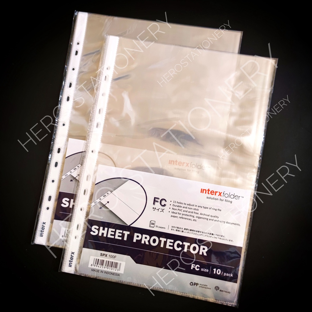 

Interxfolder sampul plastik pelindung file sheet protector dokumen F4