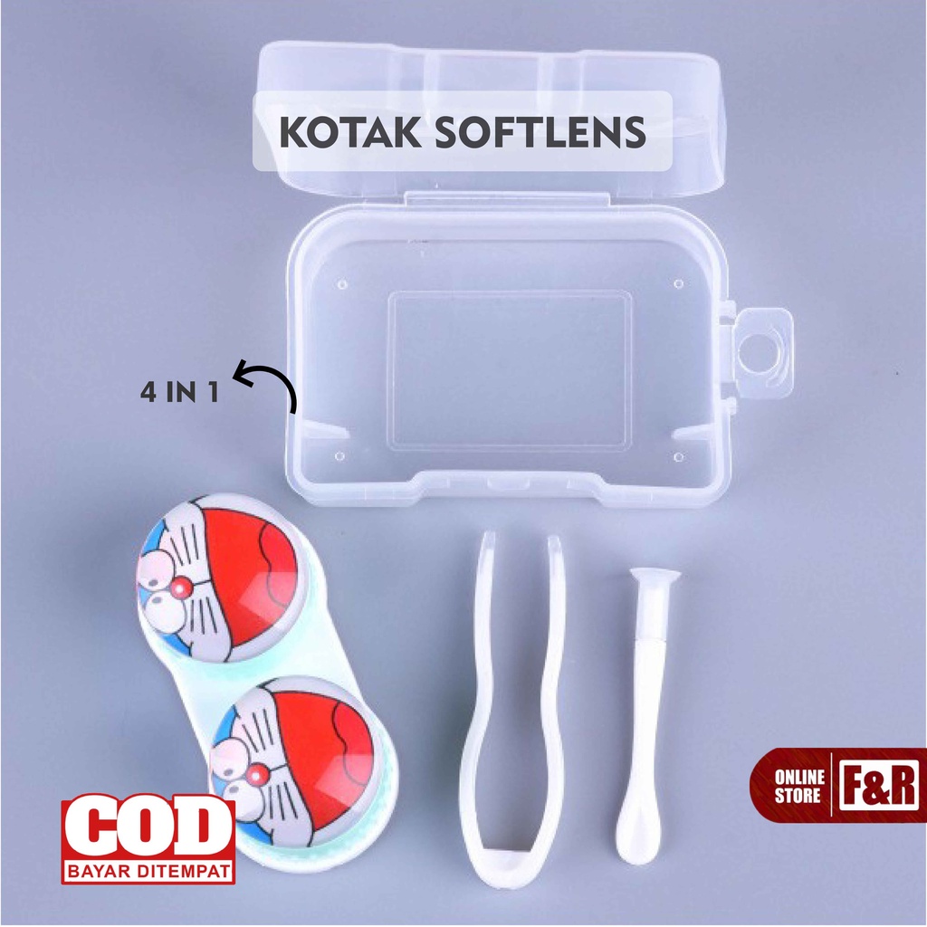 Tempat Soflens Lucu Kontak Lensa Simple Contact Lens Softlens Case 1 Set