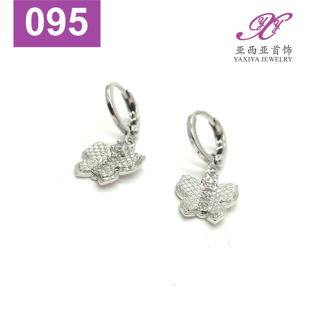 Yaxiya Anting Wanita Motif Kupu Permata Lapis Emas 18k 809-model 2