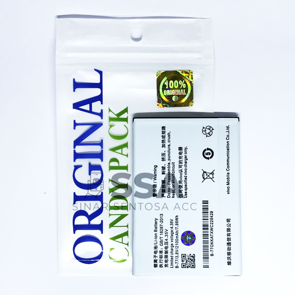 Baterai Original 100% Vivo Y31 Y28 B-77 B77 B 77 Y 31 Y 28 Batre Batrai Battery Ori HP Ori Garansi