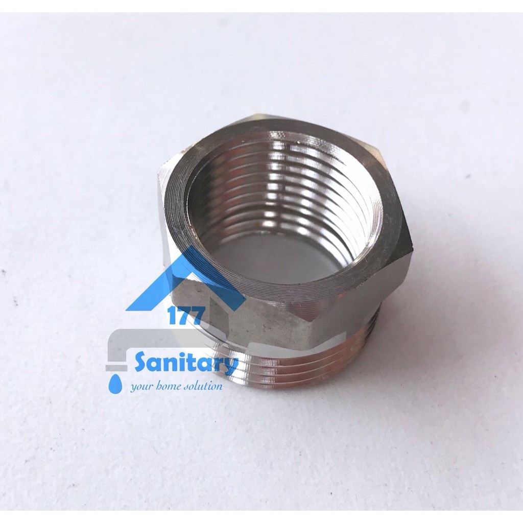 Sokran stainless 3/4 ke 1/2 inch sock kran S03-sambungan kran pipa fitting vokring fitting pipa pipe nepel plok sok/X9