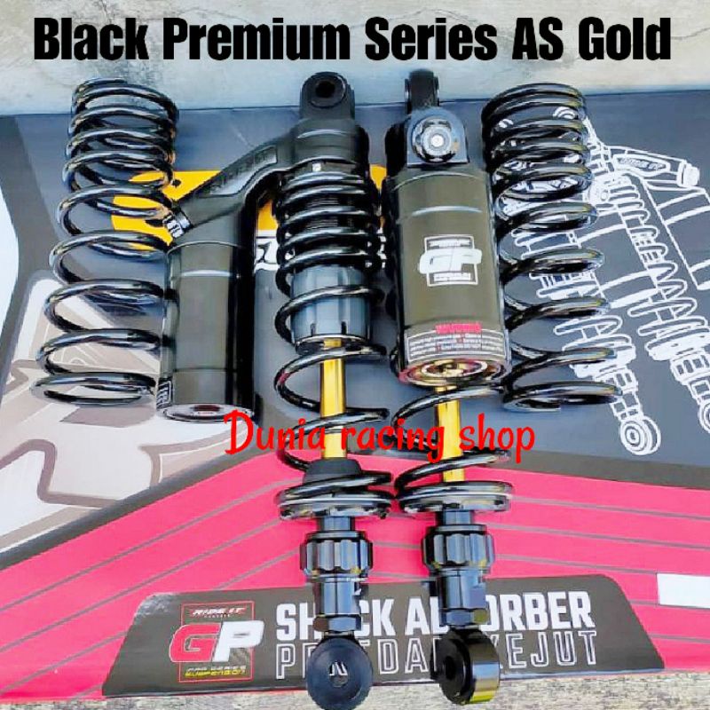 Shock Ride it GP Premium Black Series As gold Double Klik Nmax old PCX 150 PCX 160 Aerox Nmax new Tiger Supra RX king Jupiter Vega ZR Verza Smash Shogun W175 ukuran 280mm 305mm 330mm 345mm