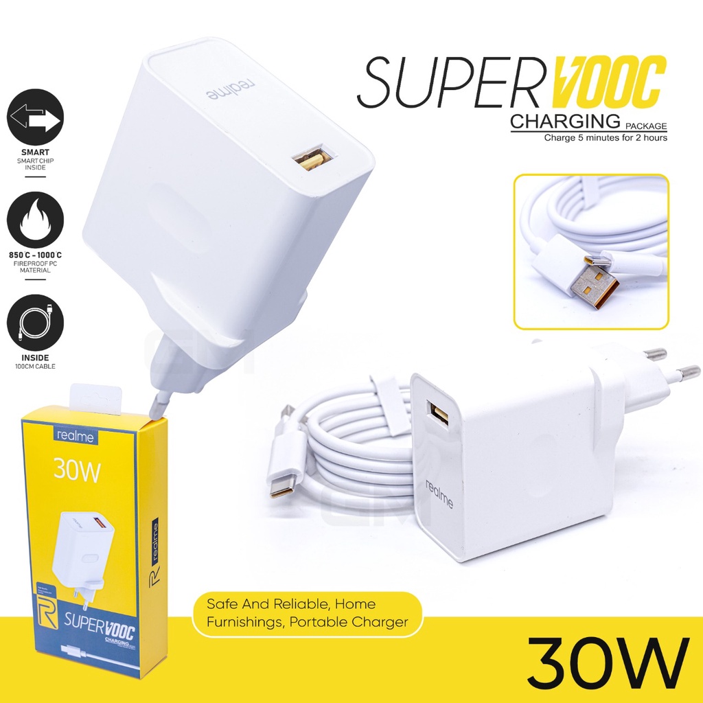 TC TRAVEL CHARGER SUPERVOOC REALME 30W ORI 100% TIPE C