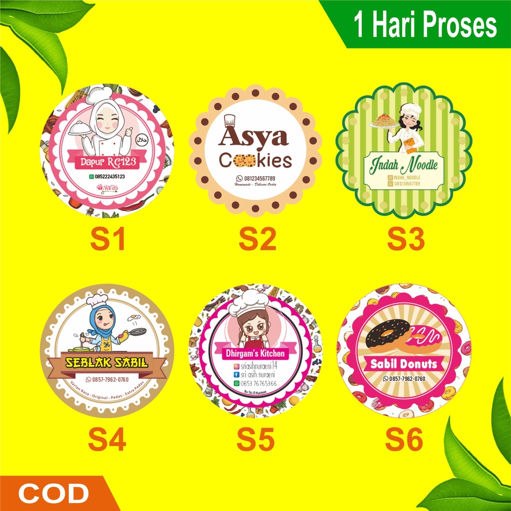 

CETAK STIKER LABEL USAHA MAKANAN KEMASAN TOKO OLSHOP MURAH - STICKER CHROMO CETAK A3+