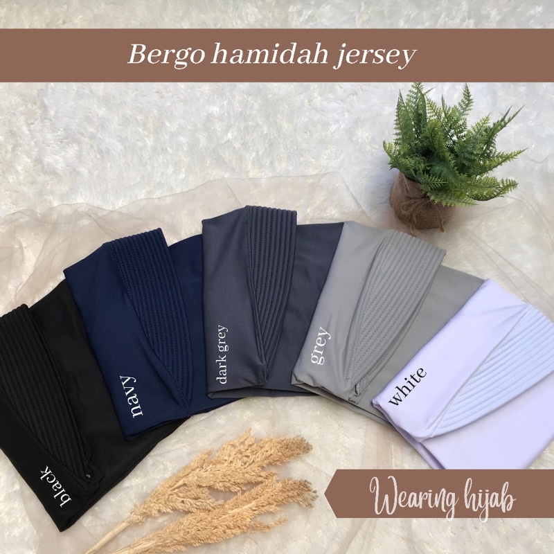 Bergo Hamidah Hijab Instan SPANDEK JERSEY UKURAN L