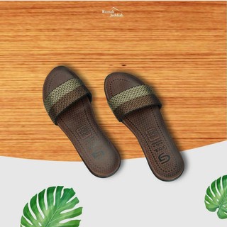 GRACE rajut  selop  tapak coklat SANDAL  cewek turki 