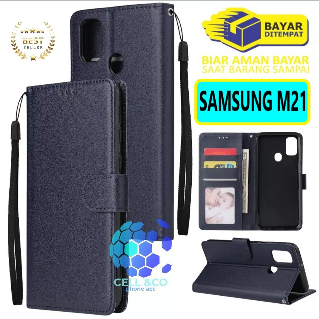 Flip cover SAMSUNG M21 Flip case buka tutup kesing hp casing hp flip case leather wallet