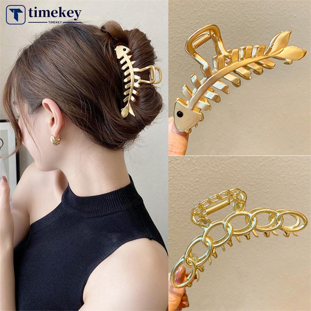 Timekey A7V3 Jepit Rambut Bentuk Disk Metal Elegan Untuk Wanita