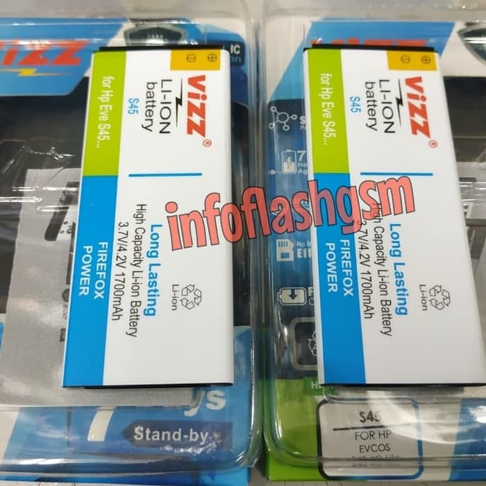 DISKON BATERAI VIZZ DOUBLEPOWER EVERCOSS CROSS S45 ORIGINAL