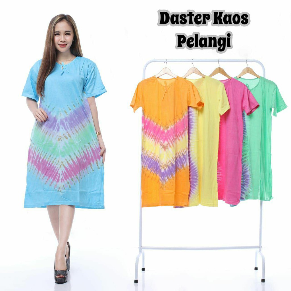 Spesial Polka Daster kaos  pelangi tiedye batik  adem 