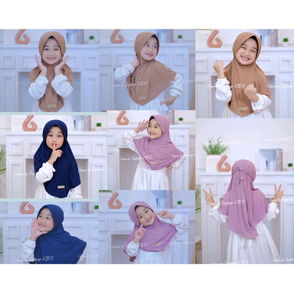 Jilbab Anak Bergo Pet Ropel Milea Tali Kepang 3 - 12 Tahun Original By. AL-COLLECTION Hijab Anak TK Kerudung Anak Perempuan Husna kids