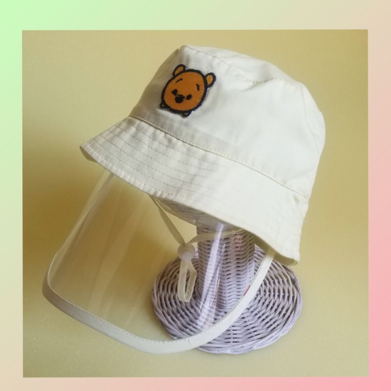 Topi Face shield anti korona / Topi buket anak bayi-Baby yellow