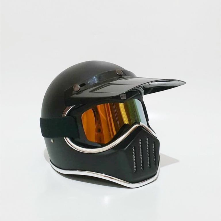 Helm cakil hitam doff Hah Helm