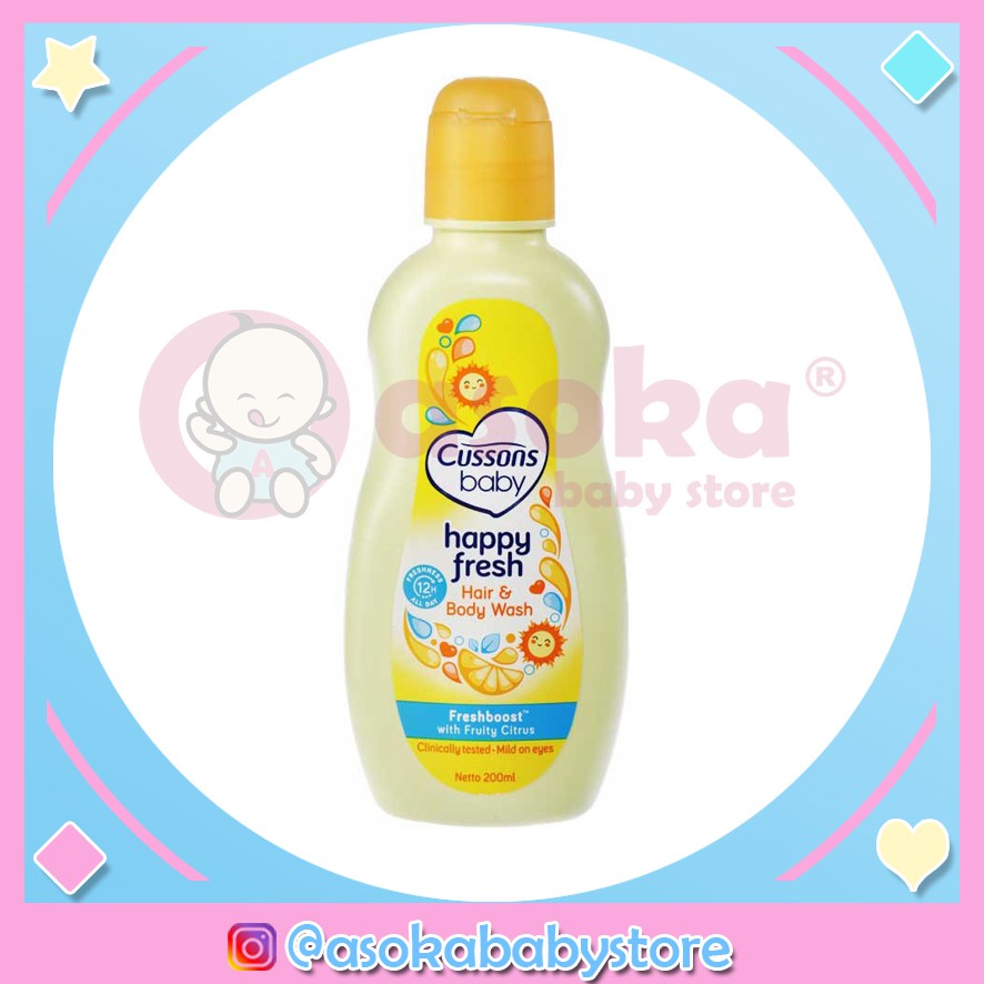 Cussons baby happy fresh hair &amp; body wash 200 ml ASOKA