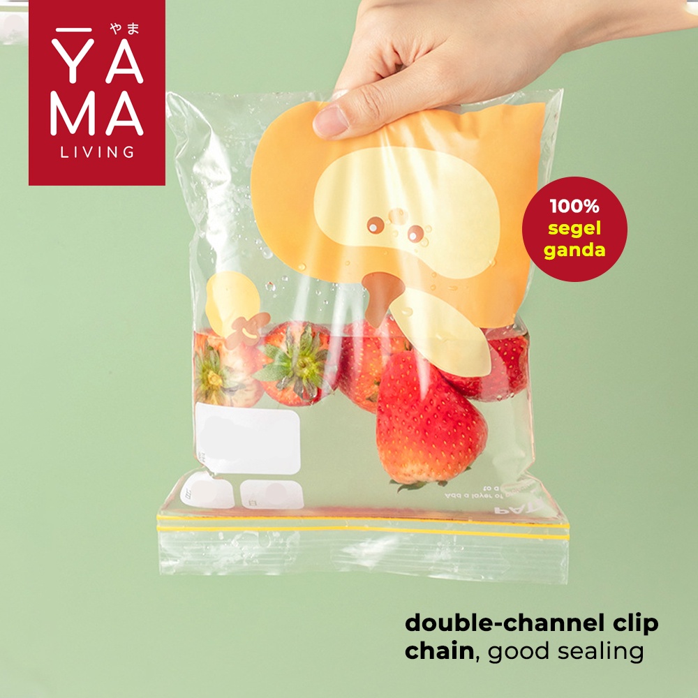 YAMA CHIKKU Double Ziplock Bag Plastik Klip Reusable Fresh Bag Kantong Pouch Kulkas Penyimpan Makanan Sayuran