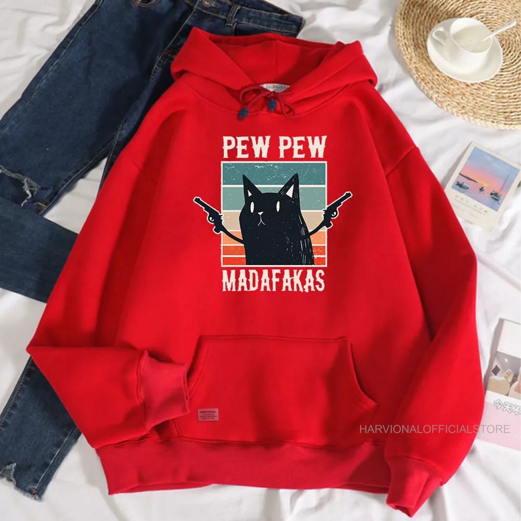 Parisdivarious Sweater Hoodie Jemper Madafakas Cat Bahan Fleece Size S - XXL (Pria &amp; Wanita)