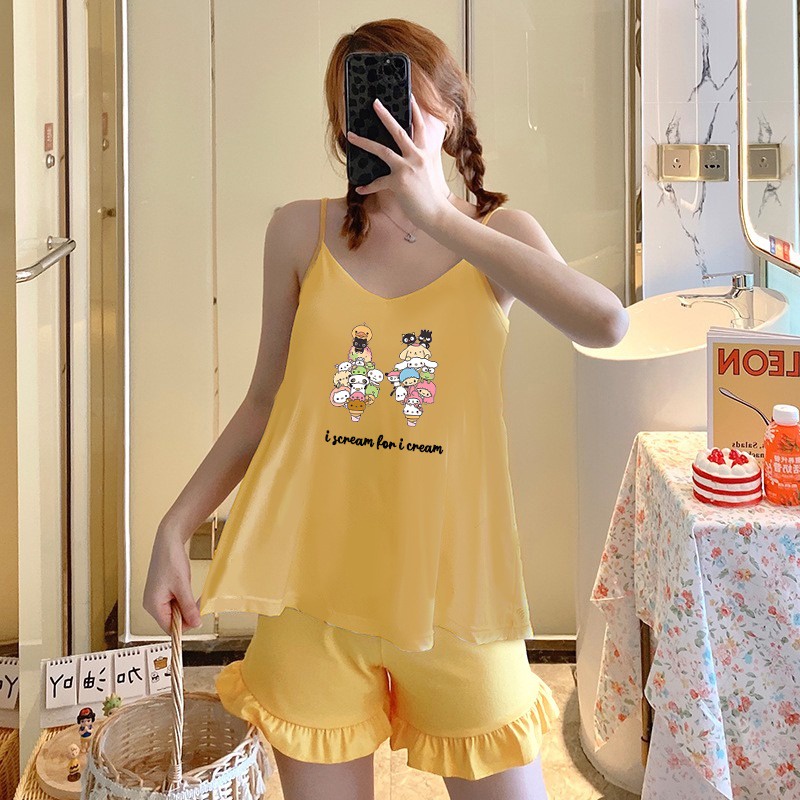 MYSTIQUE.ID-BAJU KAOS RILAKKUMA TANPA LENGAN T-SHIRT LUCU DAN AESTHETIC