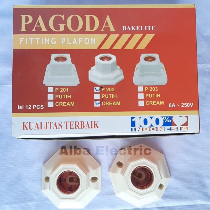 FITTING PLAFON SEGI 8 PAGODA FITTING LAMPU SEGI 8