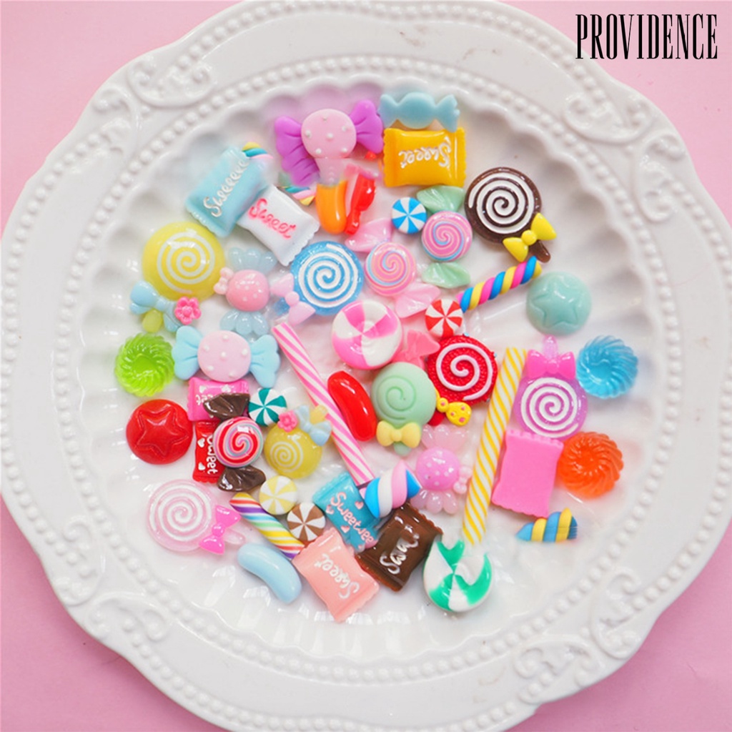 Providence 30Pcs/50Pcs/100Pcs Soft 3D Nail Ornament DIY Resin Nail Charm Candy Mixed Acrylic Tips Decoration for Manicure