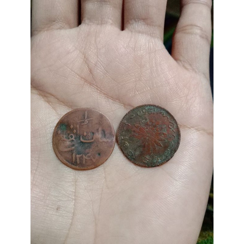 koin ayam uang kuno 2 keping koin tembaga