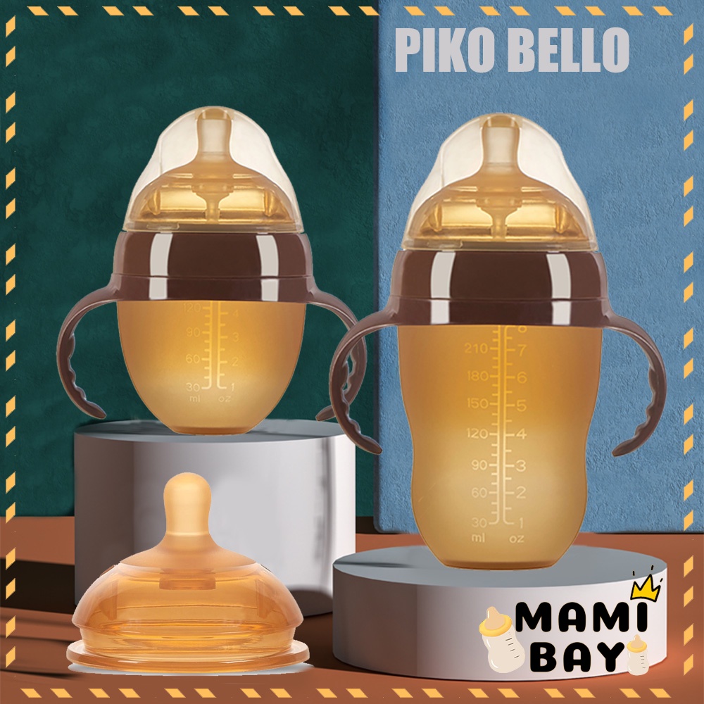 OKEYI Piko bello botol susu bayi lembut anti kolik leher lebar botol bayi bahan nano perak BPA free