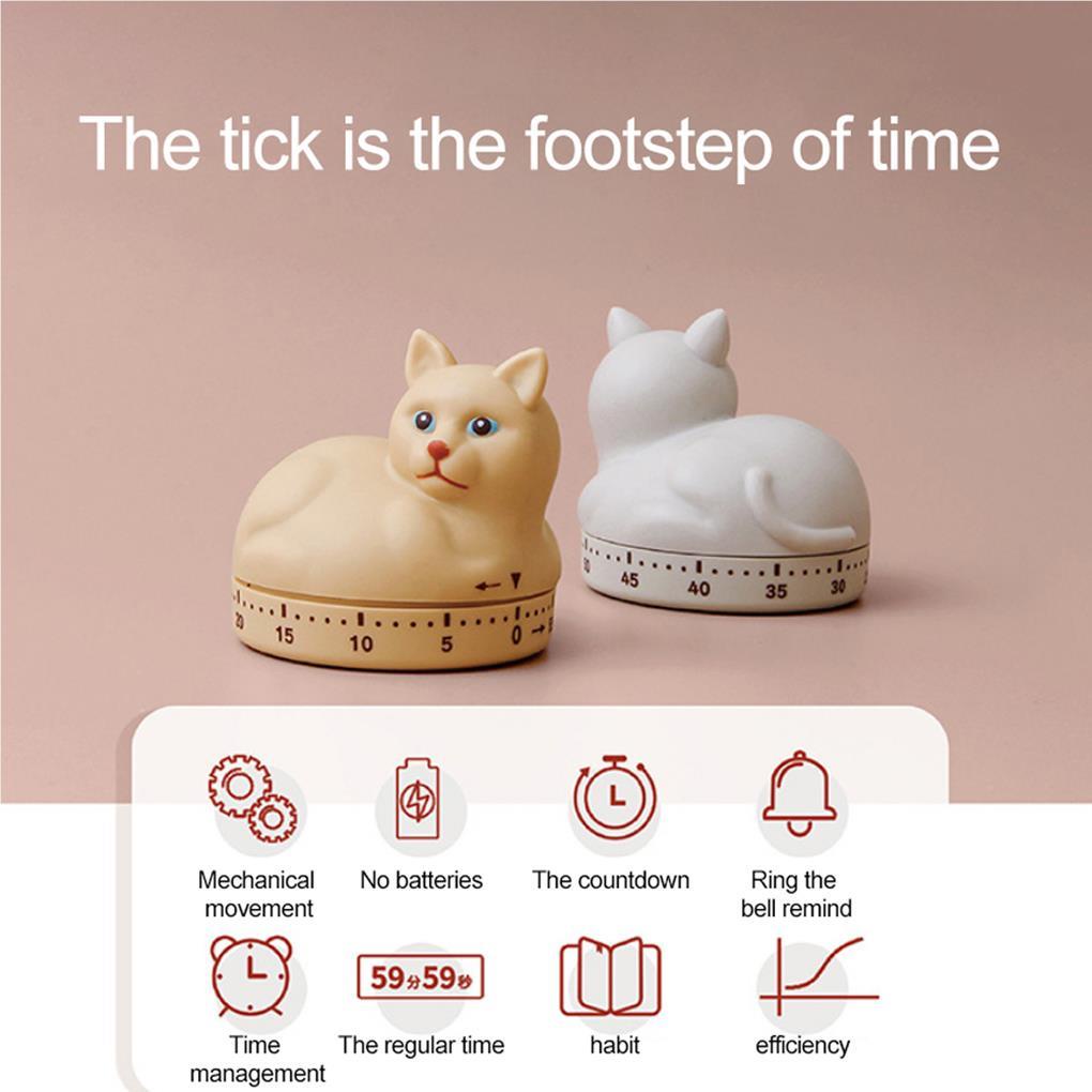 Timer Alarm Hitung Mundur Bentuk Kucing Lucu Portable Untuk Masak / Baking