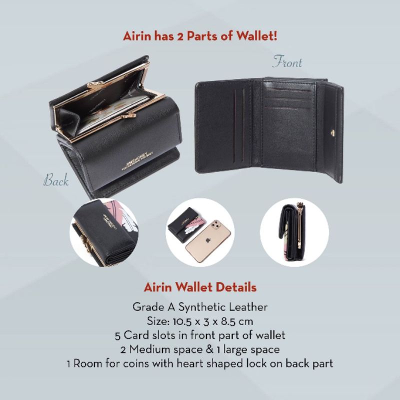 AIRIN PLUS WALLET JIMSHONEY DOMPET MINI LIPAT KOIN WANITA CEWE MINI PROMO