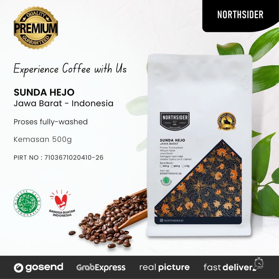 BIJI KOPI ARABIKA GARUT SUNDA HEJO FULLWASHED - 500GR NORTHSIDER COFFEE