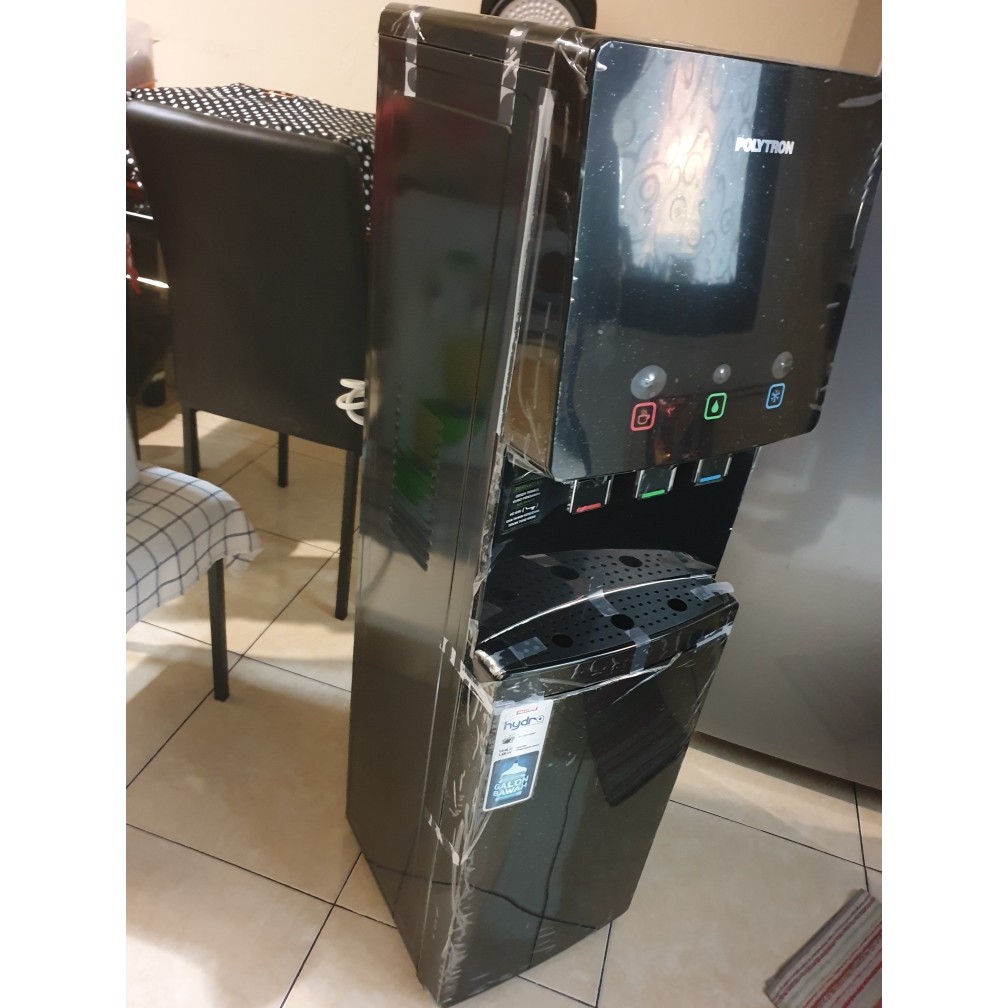 Dispenser Polytron PWC 778X Galon Bawah 3 Kran Dingin Kompresor HITAM