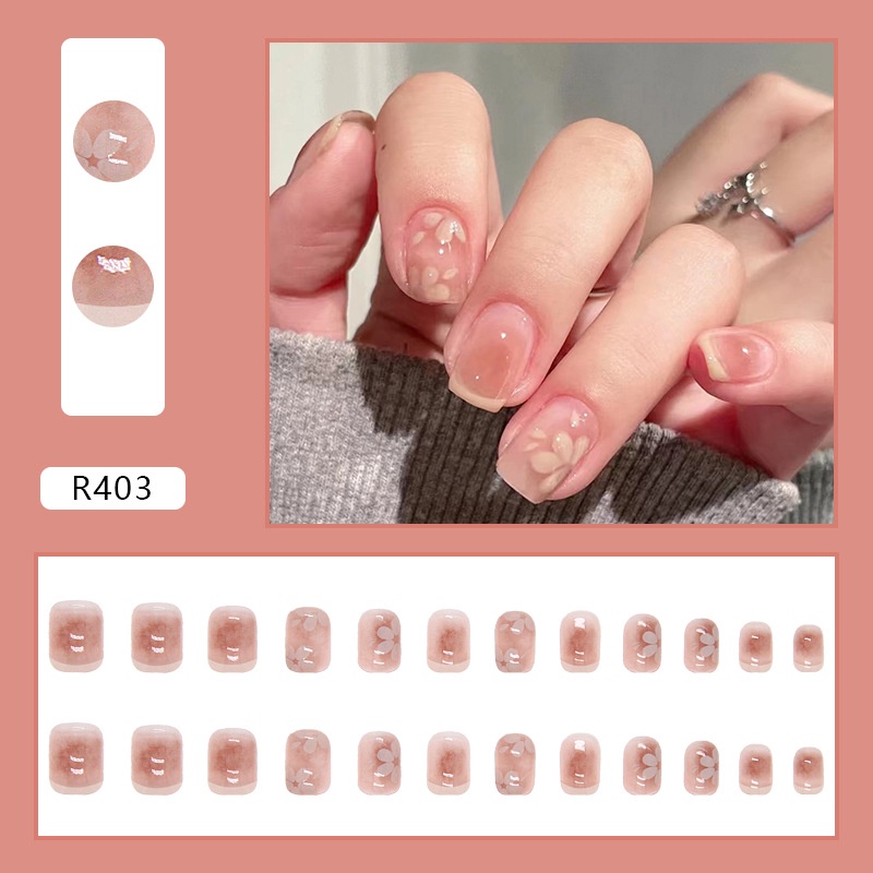 R401-r420 24pcs / box Kuku Palsu Full Cover Untuk Nail Art