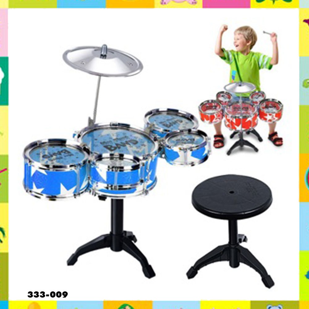 Drum Set Music Set With Chair (333-009) - Mainan Drum Anak - Mainan