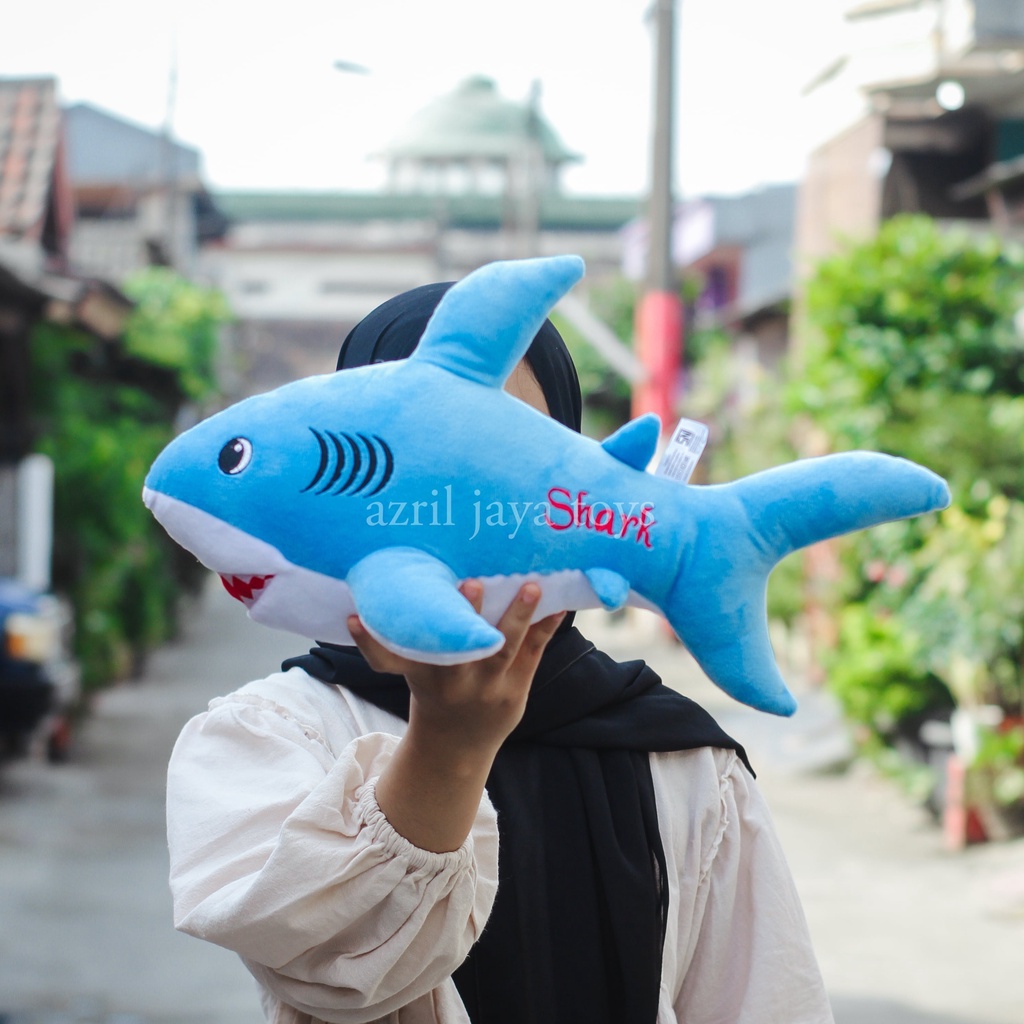 Boneka Hiu Shark Jumbo Imut Lucu Murah Bahan Halus Dan Empuk Standar SNI