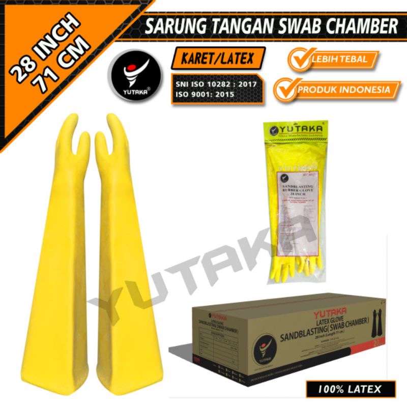 TERMURAH SARUNG TANGAN KARET SANDBLASTING 28 INCH KUNING