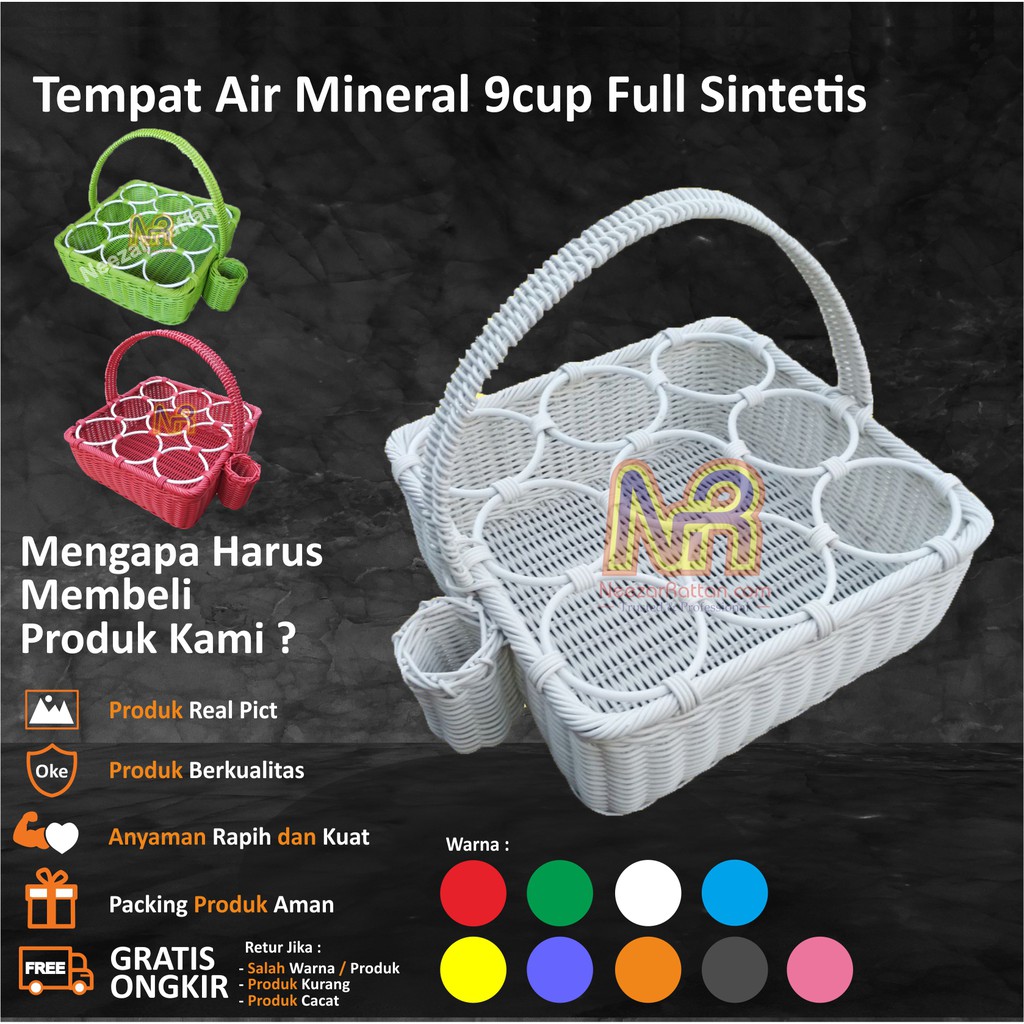 Keranjang Tempat Air Mineral Aqua Gelas Sintetis 9 Cup Full Sintetis Shopee Indonesia 8796